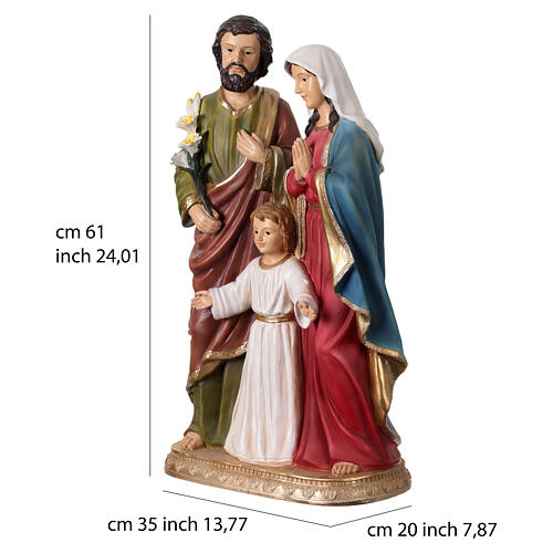 Holy Family Statue, 60x35x20 cm colored resin 3