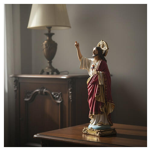 Heiligstes Herz Jesu – bemalte Statue aus Resin, 30 cm 2
