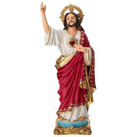 Sacro Cuore di Gesù 30 cm resina dipinta