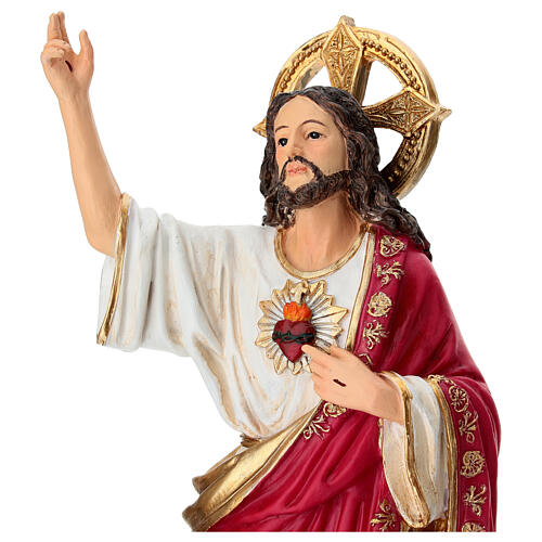 Sacro Cuore di Gesù 30 cm resina dipinta 4