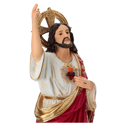Sagrado Coração de Jesus 30 cm resina pintada 6