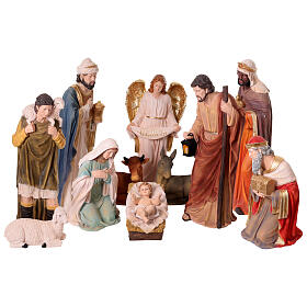 Presepe completo 120 cm resina 11 soggetti da interno