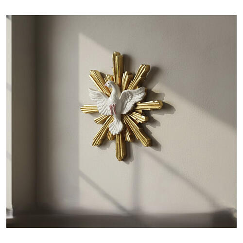 Colomba dello Spirito Santo 12 cm resina dipinta 2