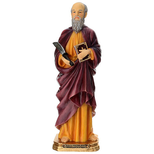 Saint Bartholomew statue, 12 in, painted resin 1