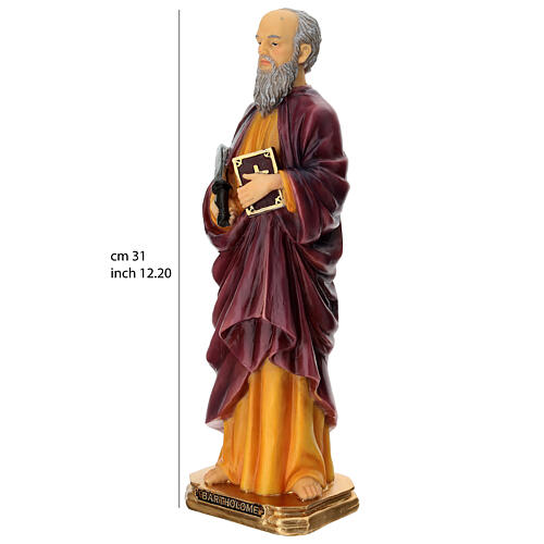 Estátua São Bartolomeu 30 cm resina pintada 2