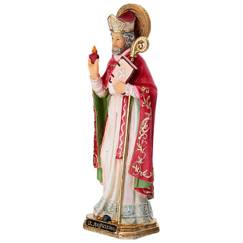 Sant'Agostino resina 20 cm dipinta a mano 3
