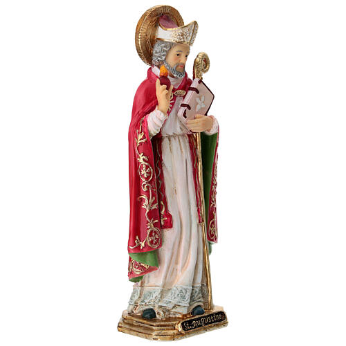 Sant'Agostino resina 20 cm dipinta a mano 5