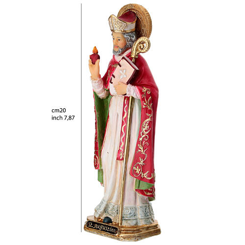 São Agostinho resina 20 cm pintado à mão 2
