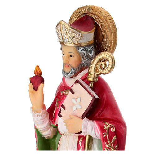 St. Augustine statue in hand-painted resin, 20 cm 6