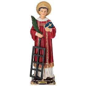 Statua San Lorenzo resina 30 cm dipinta a mano