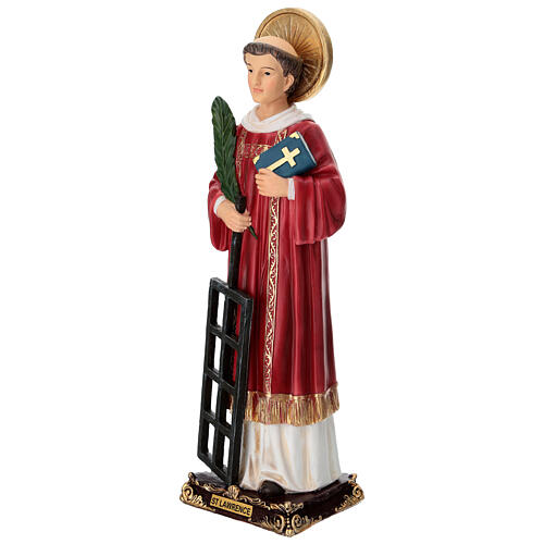 Statua San Lorenzo resina 30 cm dipinta a mano 5