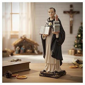 Heiliger Thomas von Aquin – Statue 30 cm aus handbemaltem Resin