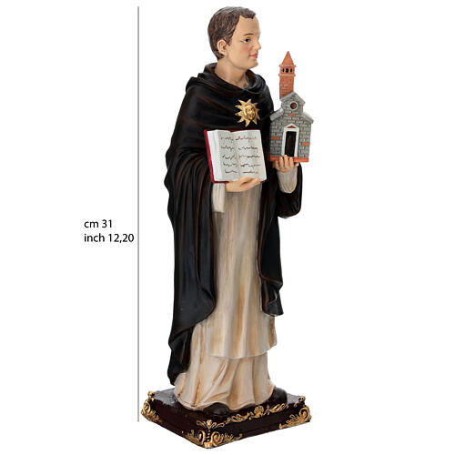 Estatua San Tomás de Aquino 30 cm resina pintada 3