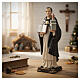 Statua San Tommaso d'Aquino 30 cm resina dipinta s2