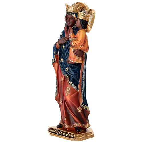 Virgen de Czestochowa con Niño 20 cm resina pintada 3