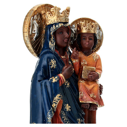 Virgen de Czestochowa con Niño 20 cm resina pintada 4