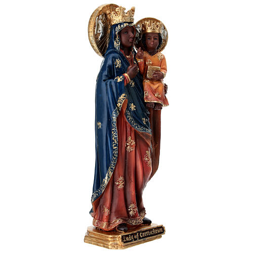 Madonna di Czestochowa con bambino 20 cm resina dipinta 5