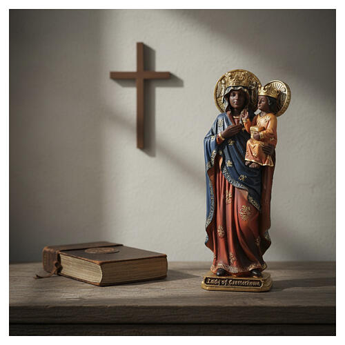 Madonna di Czestochowa con bambino 20 cm resina dipinta 2