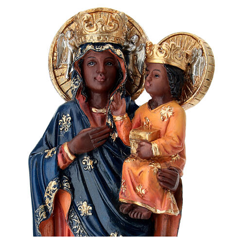 Statue Black Madonna of Częstochowa with Child 20 cm hand-painted resin 4