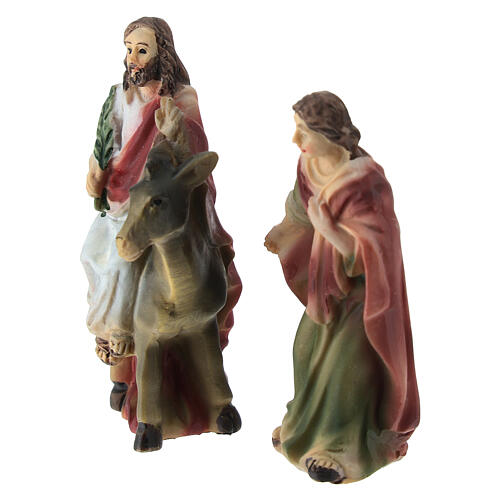 Ingresso a Gerusalemme Gesù 5 cm Presepe Pasquale resina dipinta 2