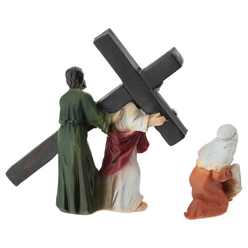 Salita al calvario Gesù 5 cm Presepe Pasquale resina dipinta 3