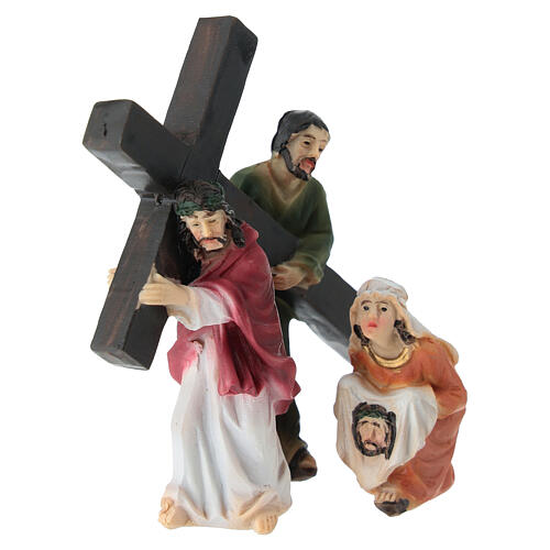 Jesus Carrying the Cross Calvary 5 cm Easter Nativitiy Painted Resin 2