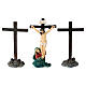 Crucifixion of Jesus and two crosses for 5 cm painted resin Easter Creche s2
