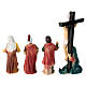 Crucifixion of Jesus and two crosses for 5 cm painted resin Easter Creche s4