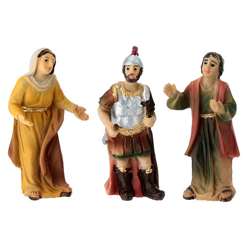 Crucifixion of Jesus and Two Crosses 5 cm Painted Resin Easter Nativity Scene 3