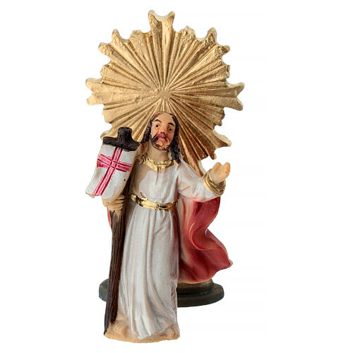 Resurrezione Gesù 5 cm Presepe Pasquale resina dipinta 1
