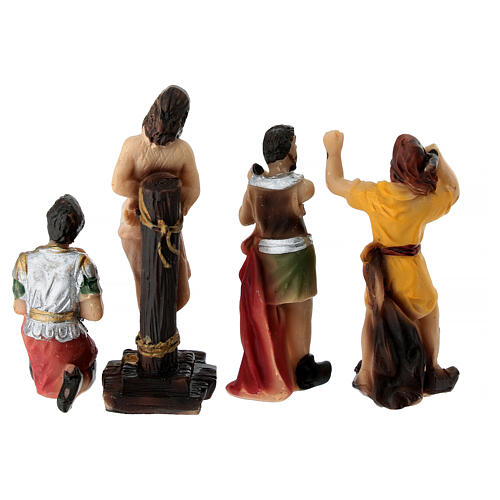 Flagelação de Jesus 5 cm Presépio Pascal resina pintada 3