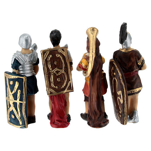 Cuatro soldados romanos 5 cm Belén Pascual resina pintada 3