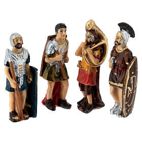 Quatro soldados romanos 5 cm em resina pintada