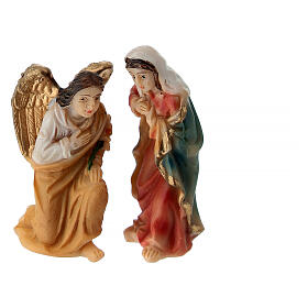 Annunciazione di Maria Arcangelo Gabriele 5 cm Presepe Pasquale dipinta