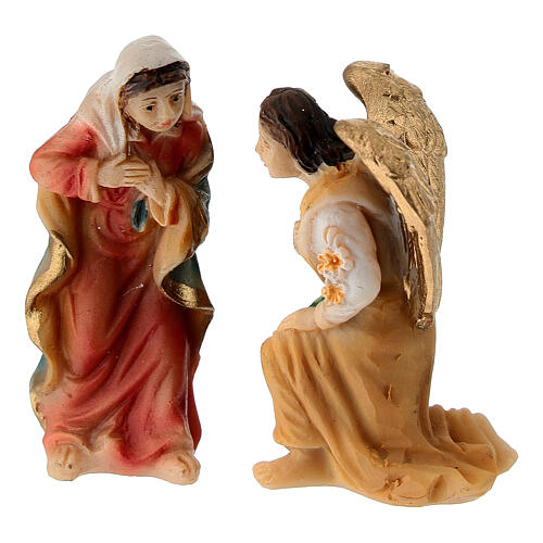 Annunciazione di Maria Arcangelo Gabriele 5 cm Presepe Pasquale dipinta 1