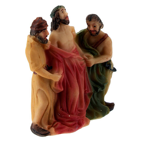 Jesus Stripped in Painted Resin 5 cm Easter Nativity 3
