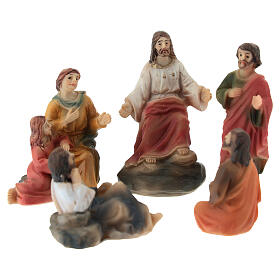 Sermon on the Mount, 5 cm painted resin Easter Creche