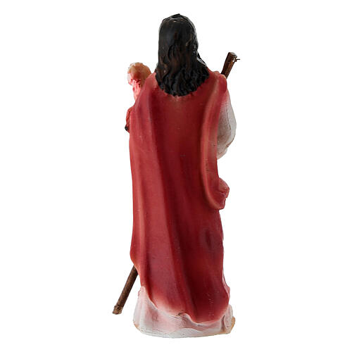 Gesù Buon Pastore 5 cm Presepe Pasquale resina dipinta 4