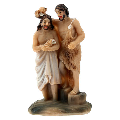 Taufe Jesu 5 cm für Osterkrippe mit bemalten Harzfigur 1