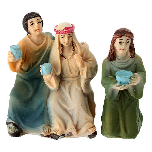 Cana Wedding for 5 cm Easter Creche, painted resin 3