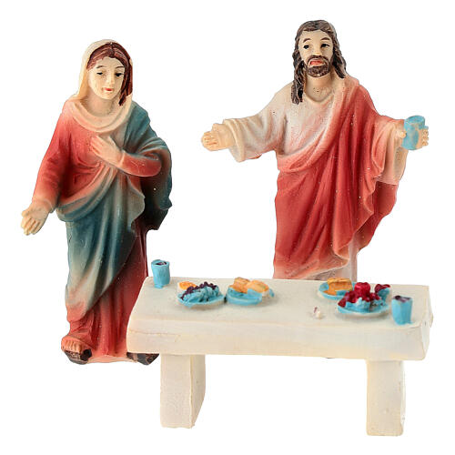 Nozze in Cana 5 cm Presepe Pasquale resina dipinta 2