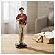 Statue Carlo Acutis résine chapelet et appareil photo peint 13 cm s2