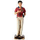 Carlo Acutis statue with rosary and camera in painted resin, 5 in s1