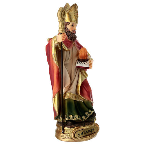 Sant'Ambrogio statuina resina 12 cm 3