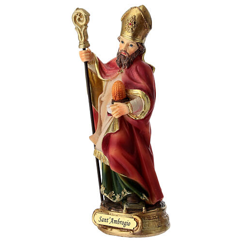 Estátua de Santo Ambrósio em resina 12 cm 2