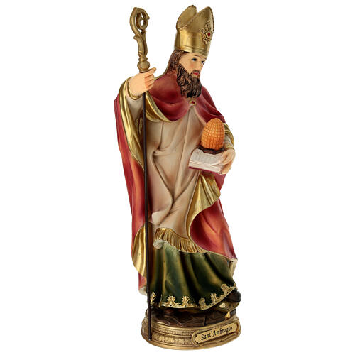 Saint Ambrose statue in resin, 20 cm 4