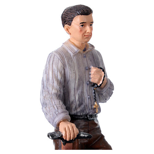 Estátua Pier Giorgio Frassati resina pintada à mão 12 cm 5