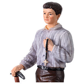 Statua Pier Giorgio Frassati resina 20 cm dipinta a mano