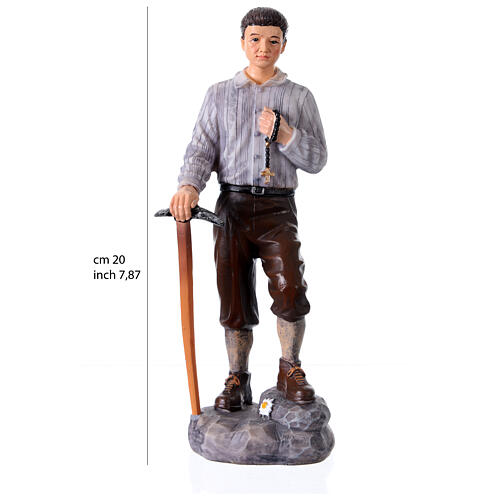 Hand-painted Pier Giorgio Frassati resin statue, 20 cm 3