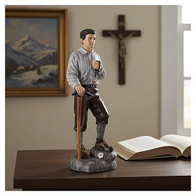 Statua Pier Giorgio Frassati 30 cm resina dipinta a mano